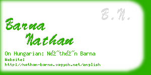 barna nathan business card
